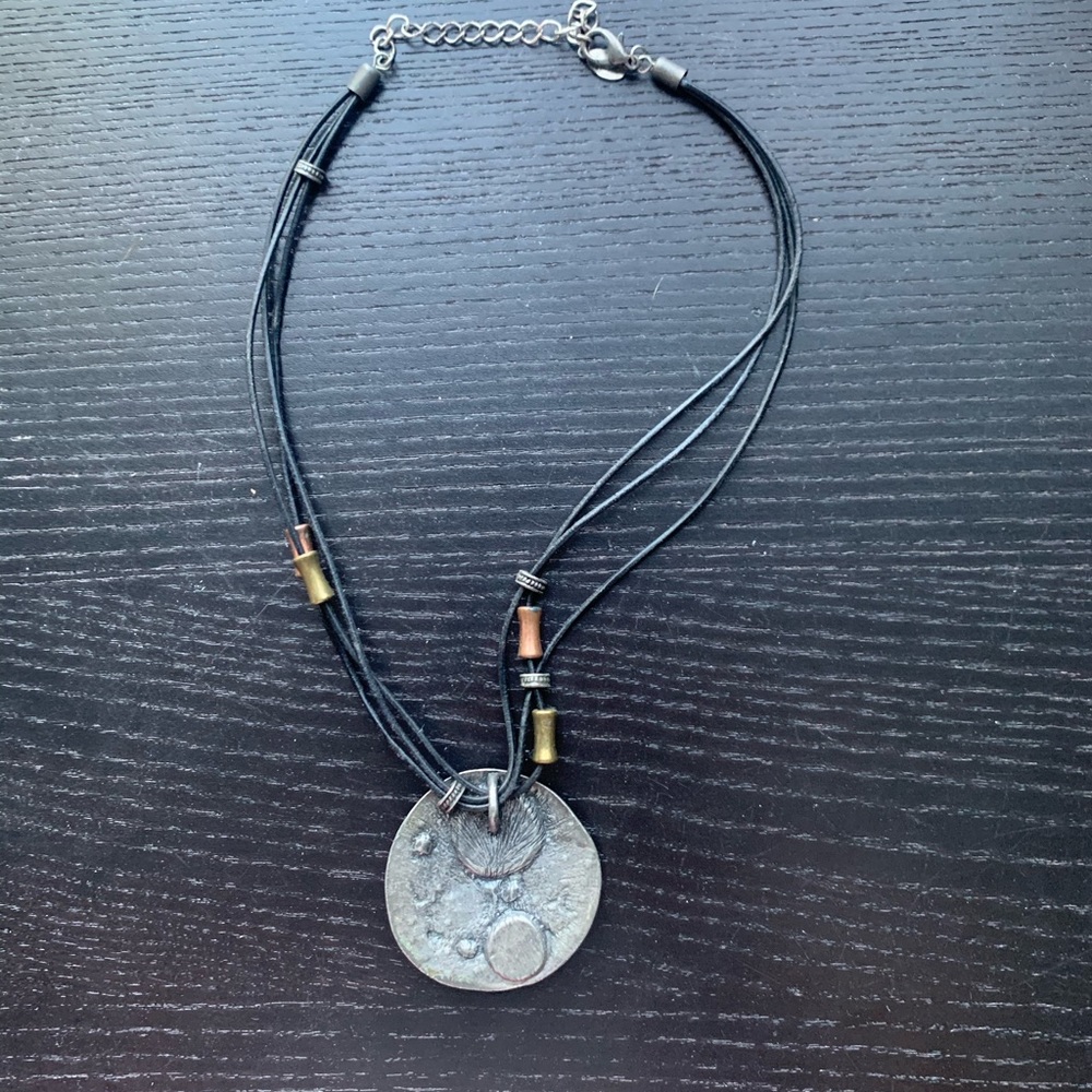 Statement Metal Bead/Gemstone Necklace - Picture 2 of 3